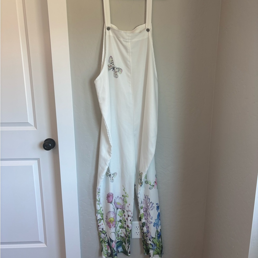 Floral White Jumpsuit
